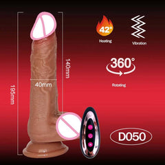 Realistic Telescopic Vibrator – Heated Thrusting Dildo & Anal Plug for Women