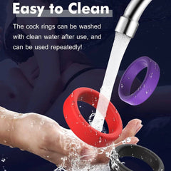 3pcs Silicone Delay Ejaculation Penis Rings | Reusable Semen Cock Rings for Men | Enlargement Sex Toys for Couples