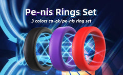 3pcs Silicone Delay Ejaculation Penis Rings | Reusable Semen Cock Rings for Men | Enlargement Sex Toys for Couples