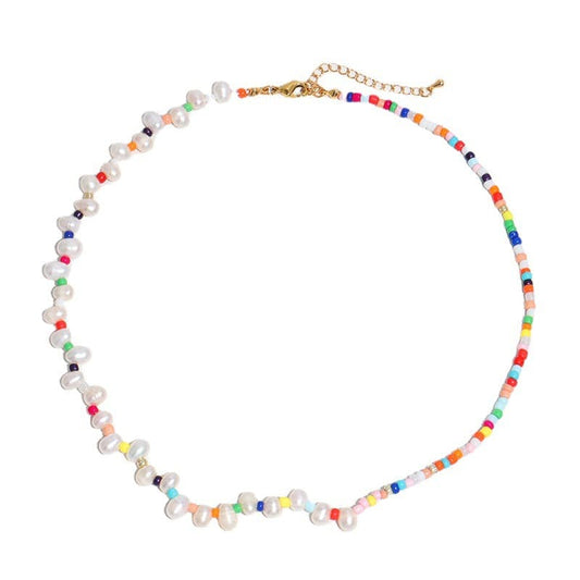 Bohemian Beaded Candy-colored Necklace