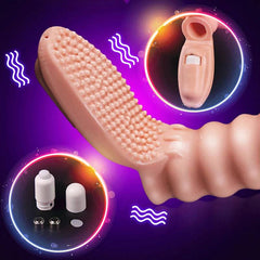 Couples Clitoral & G-Spot Finger Vibrator | Stimulator & Massager Finger Sleeve | Erotic Sex Toys for Women & Men