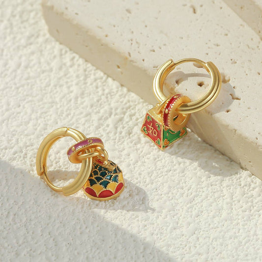 Enamel Koi Chinese Style Earrings