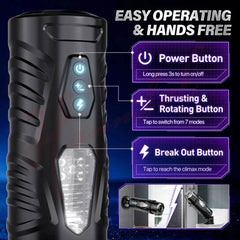 Hannibal Automatic Male Masturbator 7 Thrusting Rotating Modes Mastubator Cup Electric Pocket Pussy For Penis Sex Toy For Men