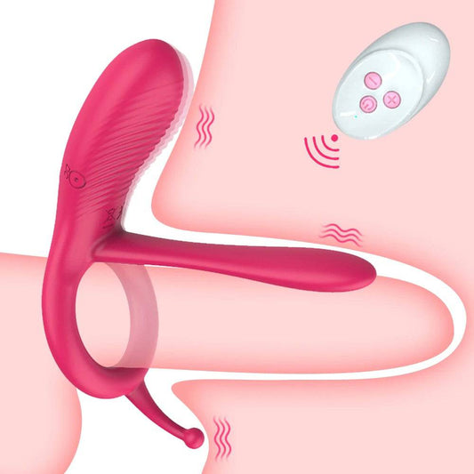 Long Tongue Cock Sleeve Ring Vibrator: Penis Massager with 10 Frequencies, Clitoral and Anal Stimulation - Erotic Sex Toy for Couples