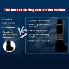 Newest Reusable Silicone Penis Ring | Semen Cock Ring for Penis Enlargement & Delayed Ejaculation | Sex Toys for Men