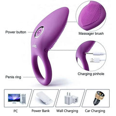 Rechargeable Vibrating Lock Ring for Couples: Sex Toy Clitoris Stimulator, Orgasm Vibrator, Male Penis Massage Vibration Delay Ring