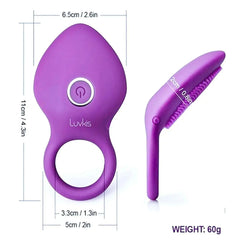 Rechargeable Vibrating Lock Ring for Couples: Sex Toy Clitoris Stimulator, Orgasm Vibrator, Male Penis Massage Vibration Delay Ring