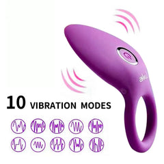 Rechargeable Vibrating Lock Ring for Couples: Sex Toy Clitoris Stimulator, Orgasm Vibrator, Male Penis Massage Vibration Delay Ring