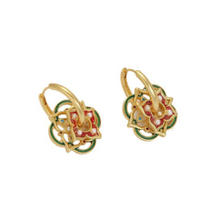 Wear multiple pairs of Chinese-style earrings.