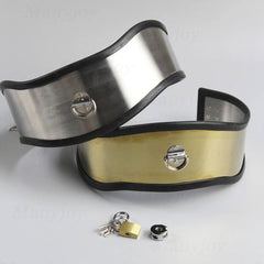 Lockable Stainless Steel Neck Collar | BDSM Bondage Fetish Dog Collar | Secure Neck Harness for Men and Women