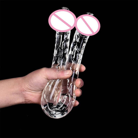 44cm Soft Jelly Dildo Double Long Realistic Cock Lesbian Vaginal Anal Plug Flexible Fake Penis For Women Dildos Sex Toys