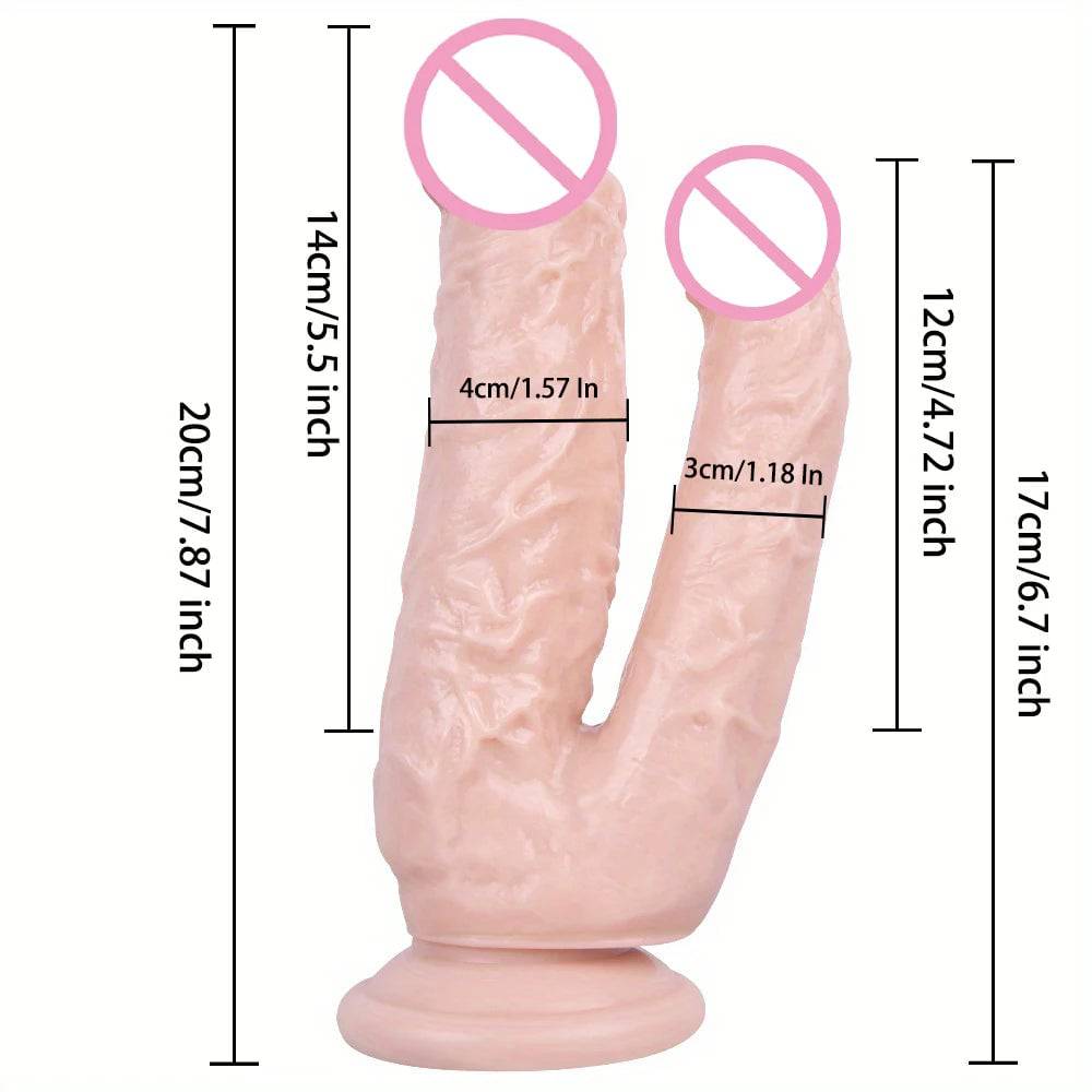 7.87 Inch Realistic Dildos Soft Double Ended Penis Anal Plug orgasm Female masturbator Adult Sex Erotic Toys Women Lesbian