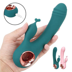 USB Rechargeable Rabbit Dildo Vibrator – 10-Frequency G-Spot & Clitoral Stimulation for Women