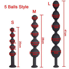 Butt Plug with Tail BDSM Adult Sex Wild Tail Teaser - 9-Ball Silicone Pleasure Toy