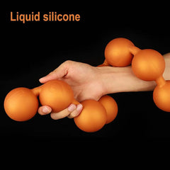 Butt Plug with Tail BDSM Adult Sex Wild Tail Teaser - 9-Ball Silicone Pleasure Toy