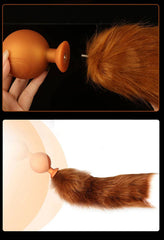 Butt Plug with Tail BDSM Adult Sex Wild Tail Teaser - 9-Ball Silicone Pleasure Toy