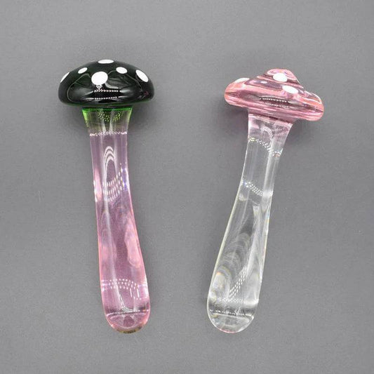 Glass Mushroom Dildo Stick - Elegant Design for Intimate Play