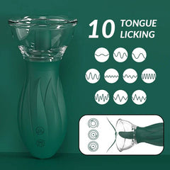 Safiman Clitoral Tongue Licking Vibrator: G-spot Stimulator & Nipple Sucker, 3 Sucking 10 Licking Modes