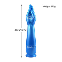 40cm Huge Blue Realistic Dildo – Fist-Style Vaginal and Anal Expander