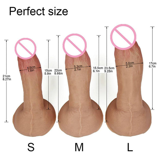 Realistic Soft Silicone Dildo with Suction Cup - Big & Affordable Pleasure