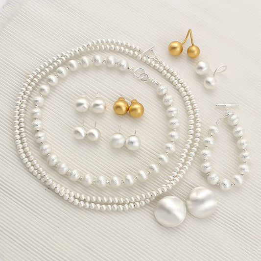 Heavywork Brushed Round Ball Necklace