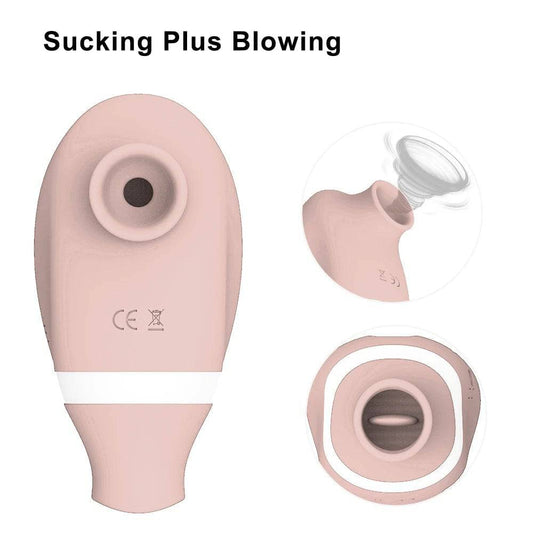 2-in-1 Clitoral Sucking & Licking Vibrator – Dual Stimulation for Clitoris and Nipple