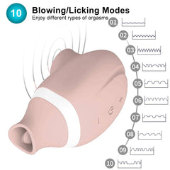 2-in-1 Clitoral Sucking & Licking Vibrator – Dual Stimulation for Clitoris and Nipple