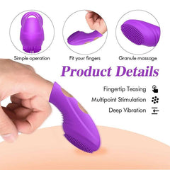 Finger Vibrator for G-Spot, Clitoral, & Vaginal Stimulation | Orgasm Massager & Masturbator | Erotic Finger Sleeve Sex Toys for Women & Men