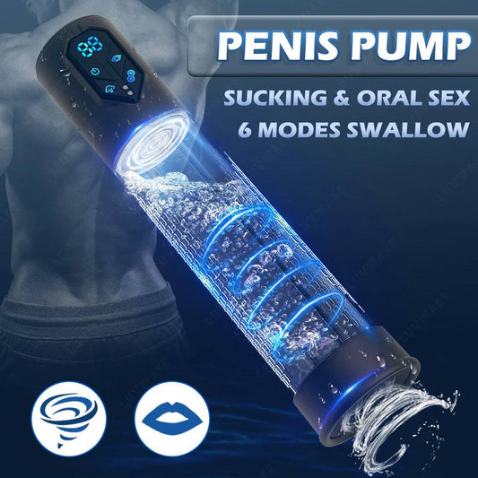 IPX7 Waterproof Electric Penis Pump for Enlargement: Man Vacuum Pump with 4 Suction Levels, 2 Silicone Sleeves