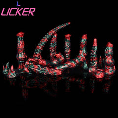 LICKER Dog Knot & Tentacle Fantasy Dildo - G-Spot & Anal Pleasure