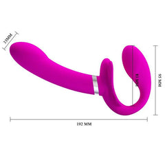 Pretty Love 12-Speed Strap-On Vibrator | Double Penetration Dildo for Lesbian Couples & Women