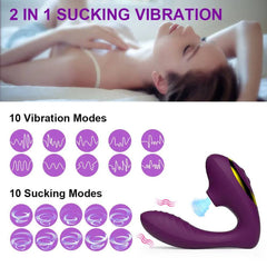 10 Speeds Vagina Sucking Vibrator Vibrating Sucker Oral Sex Suction Clitoris Stimulator Erotic Sex Toy for Women Sexual Wellness