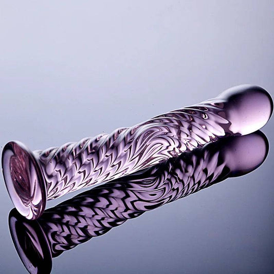 17cm Crystal Glass Dildo – Realistic Design with Suction Cup for G-Spot Massage