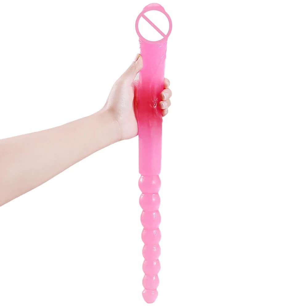 370mm Extra Long Soft Double Head Dildo Toy For Adult Flexible  Jelly Vagina Anal Women Gay Lesbian Ended Dong Penis Artificial