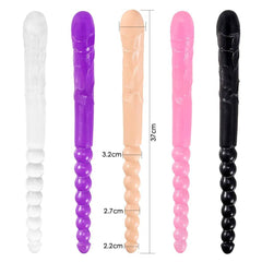 370mm Extra Long Soft Double Head Dildo Toy For Adult Flexible  Jelly Vagina Anal Women Gay Lesbian Ended Dong Penis Artificial