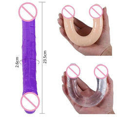 Double Head Dildo Long Jelly Realistic Dildo Double Ended Dildo Flexible Penis for Women Masturbator Sex Toys for Lesbian