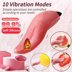 Heated Tongue Licking Vibrator for Female Masturbation