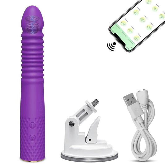 Telescopic Dildo Vibrator Sex Machine: Automatic Up-Down Massager, G-Spot Thrusting Retractable Vaginal Toy - Female Masturbation