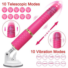 Telescopic Dildo Vibrator Sex Machine: Automatic Up-Down Massager, G-Spot Thrusting Retractable Vaginal Toy - Female Masturbation