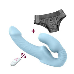 Strapless Strap-On Dildo Vibrator with Remote Control | G-Spot & Clitoral Stimulator | Sex Toy for Women & Lesbian Couples