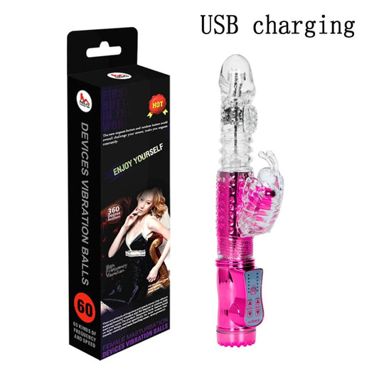 Telescopic G-Spot Rabbit Vibrator: Clitoris Stimulator, Vaginal Massager - Sex Toy for Women, Female Masturbation