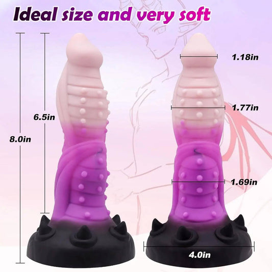 8-Inch Fantasy Dragon Dildo – G-Spot & Prostate Silicone Suction Cup Toy