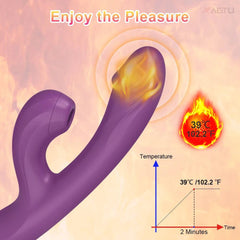 Clit Sucker 2 in 1 Vibrator Dildo for Women G-Spot Clitoris Vacuum Stimulator Heating Dildo  Female Sex Toy Adults Goods