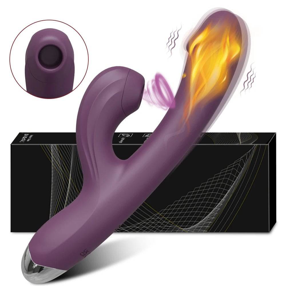 Clit Sucker 2 in 1 Vibrator Dildo for Women G-Spot Clitoris Vacuum Stimulator Heating Dildo  Female Sex Toy Adults Goods