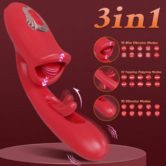 Patting Dildo Vibrator for Women: Tongue Licking Clit and G-Spot Stimulator, Rabbit Sucker - Adult Sex Toy