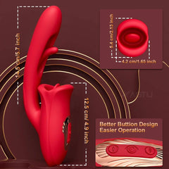 Patting Dildo Vibrator for Women: Tongue Licking Clit and G-Spot Stimulator, Rabbit Sucker - Adult Sex Toy