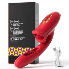 Patting Dildo Vibrator for Women: Tongue Licking Clit and G-Spot Stimulator, Rabbit Sucker - Adult Sex Toy