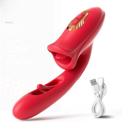 Patting Dildo Vibrator for Women: Tongue Licking Clit and G-Spot Stimulator, Rabbit Sucker - Adult Sex Toy