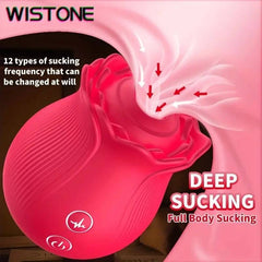 Rose Vibrator Adult Sex Toy: G-Spot Vibrator with 12 Sucking Modes, Female Pleasure Enhancer