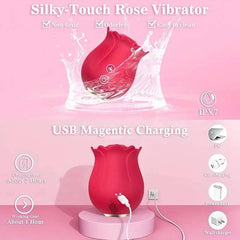 Rose Vibrator Adult Sex Toy: G-Spot Vibrator with 12 Sucking Modes, Female Pleasure Enhancer